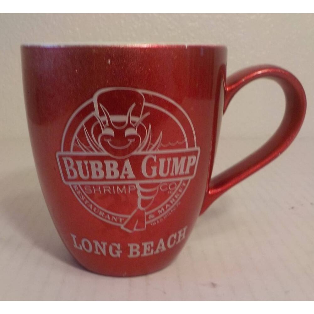 Bubba Gump Long Beach California Red Shiny Mug Cup Souvenir Ceramic Travel